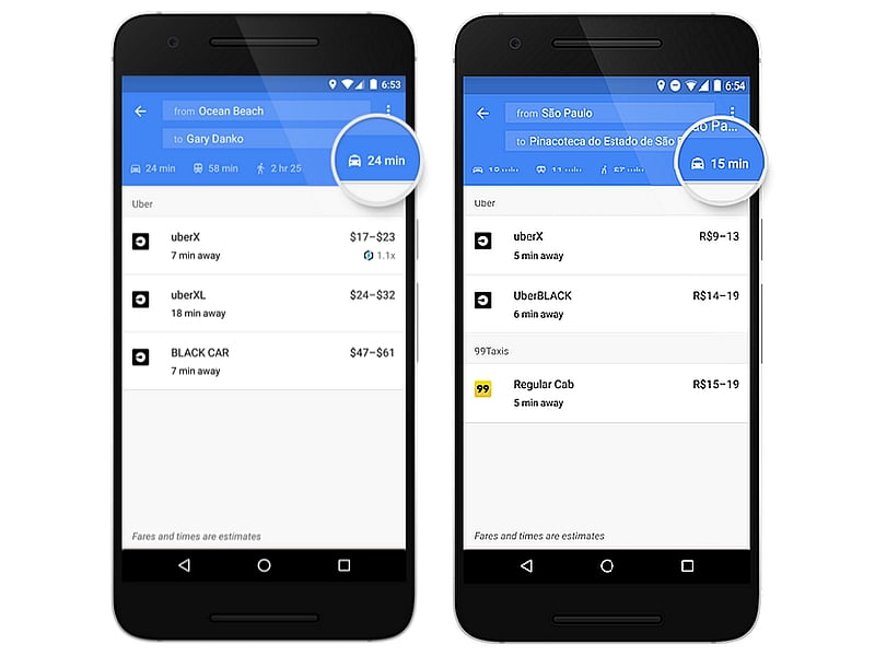 Google Maps Integrates Ola and Other Ride Services