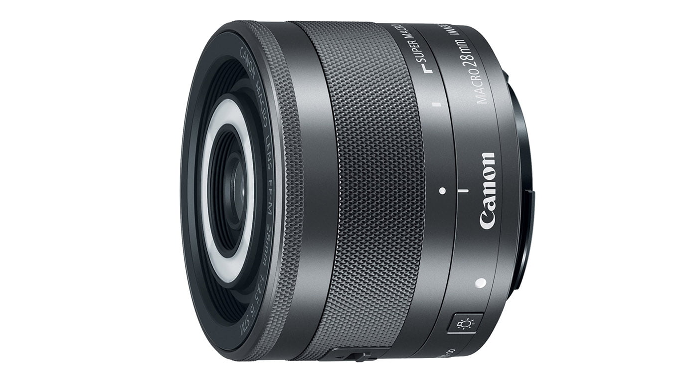 Canon’s built-ing-edge EOS M lens has a built-in ring flash
