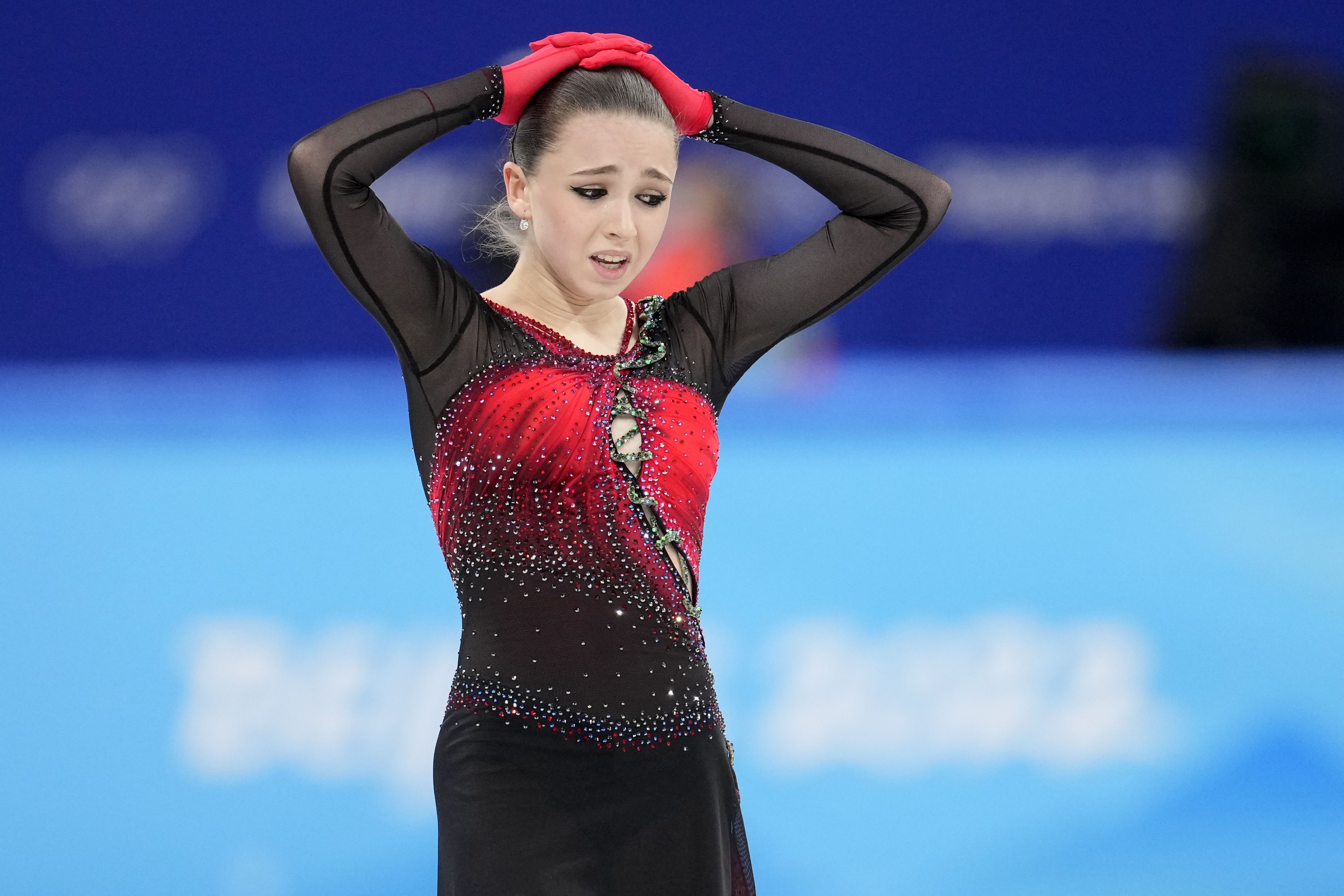 Russian figure skater Valieva at practice after reports of failed drug test